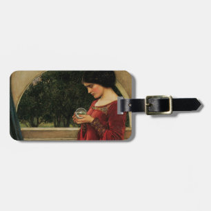 Étiquette À Bagage Femme à la boule de cristal, peinture de Waterhous