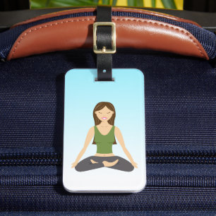 Étiquette À Bagage Femme de yoga en posture de lotus