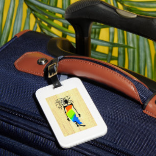 Étiquette À Bagage Femme élégante et stylée d'art africain