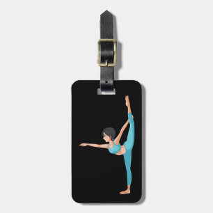 Étiquette À Bagage Femme en posture de danseuse de yoga s'étirant