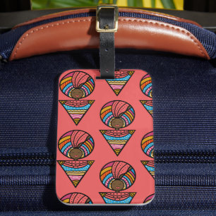 Étiquette À Bagage Femmes noires, Turban coloré, Orange de corail