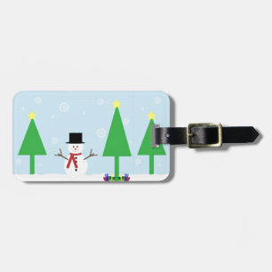 Étiquette À Bagage Festif Noël Snowman