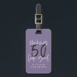 Étiquette À Bagage Fête d'anniversaire colorée à 50 ans<br><div class="desc">Célébrez votre 50e anniversaire en style avec ce design chic,  élégant et coloré 50 et fabuleux anniversaire. Un design moderne avec du texte de script et des graphismes en gras. Modifiez la couleur pour la customiser. Partie d'une collection.</div>