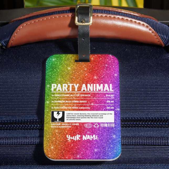 Étiquette À Bagage Fête de fierté LGBTQ personnalisée Animal (Insitu Rectoal 2)