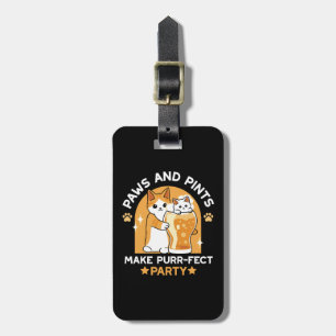 Étiquette À Bagage Fête de la bière colorée fête du chat - Pâtes et p
