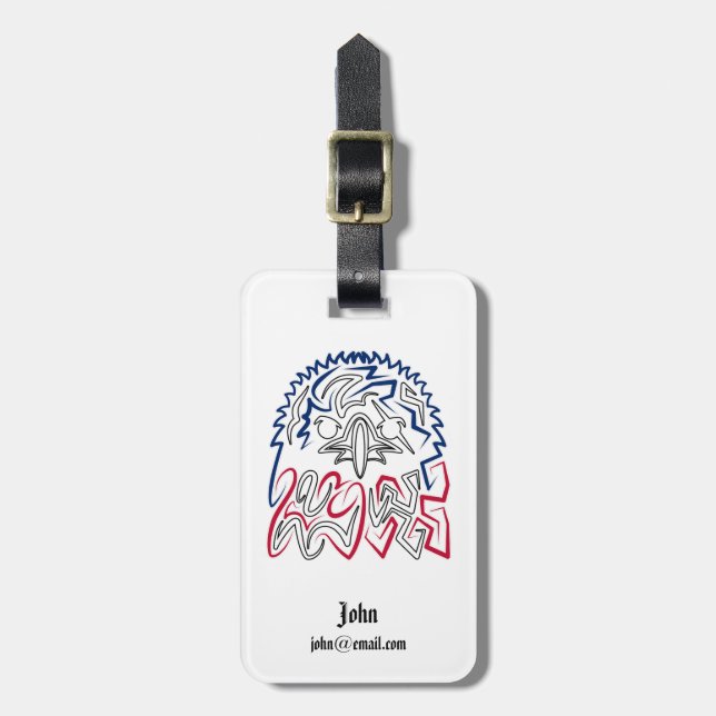 Étiquette À Bagage Fête de l'Indépendance Aigle américain (Devant Vertical)