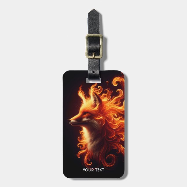 Étiquette À Bagage Feu de renard orange mignon Imaginaire (Devant Vertical)