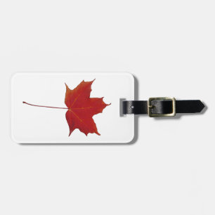 Étiquette À Bagage Feuille de Canadien d'érable rouge