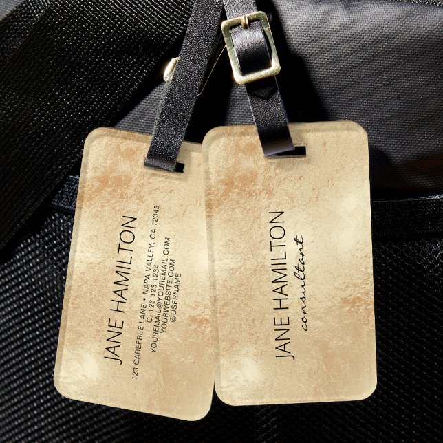 Étiquette À Bagage Feuille d'or antique (Créateur téléchargé)