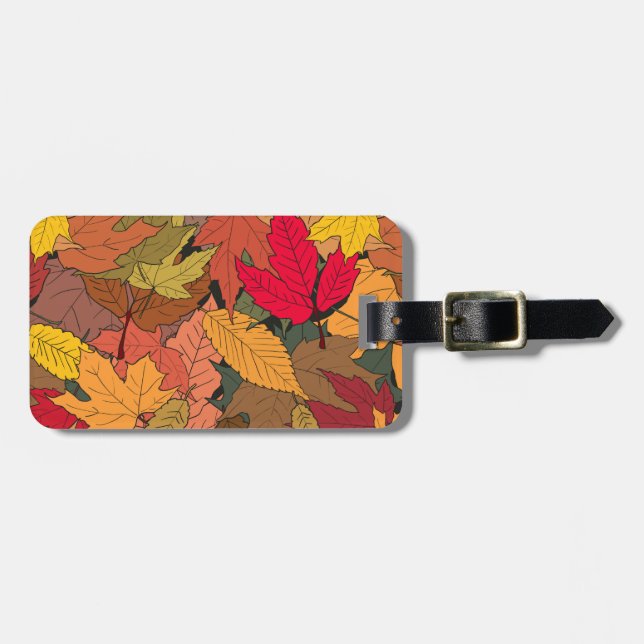 Étiquette À Bagage Feuilles d'automne colorées (Devant horizontal)