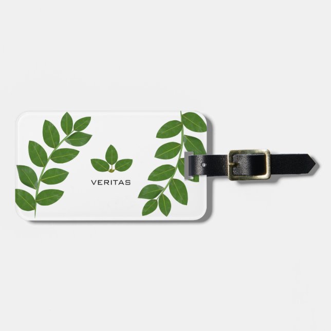 Étiquette À Bagage Feuilles de plante verte élégantes (Devant horizontal)