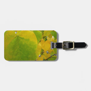 Étiquette À Bagage Feuilles rouges jaunes et verts