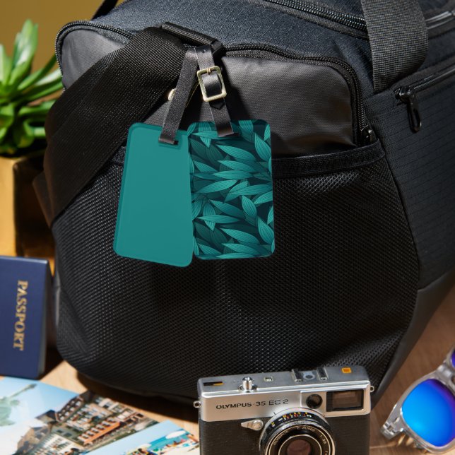 Étiquette À Bagage Feuilles tropicales dégradées (Recto & Verso)