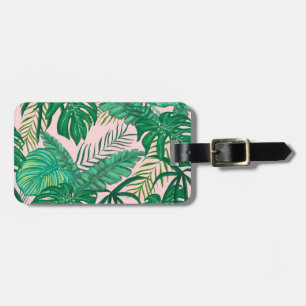 Étiquette À Bagage Feuilles tropicaux