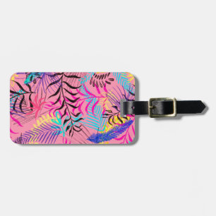 Étiquette À Bagage Feuilles tropicaux