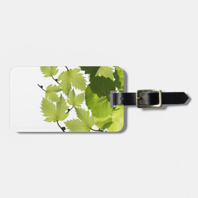 Étiquette À Bagage Feuilles verts de vigne (Devant horizontal)