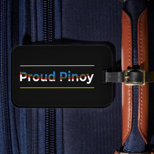 Étiquette À Bagage Fier Pinoy - Drapeau philippin abstrait géométriqu (Insitu Rectoal 4)