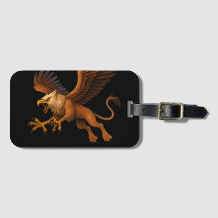 Étiquette À Bagage Fierce Plongée Golden Griffin Mythologie Imaginair