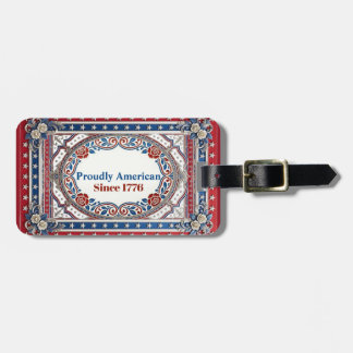 Étiquette À Bagage Fièrement Américain Depuis 1776 Vintage Indépendan