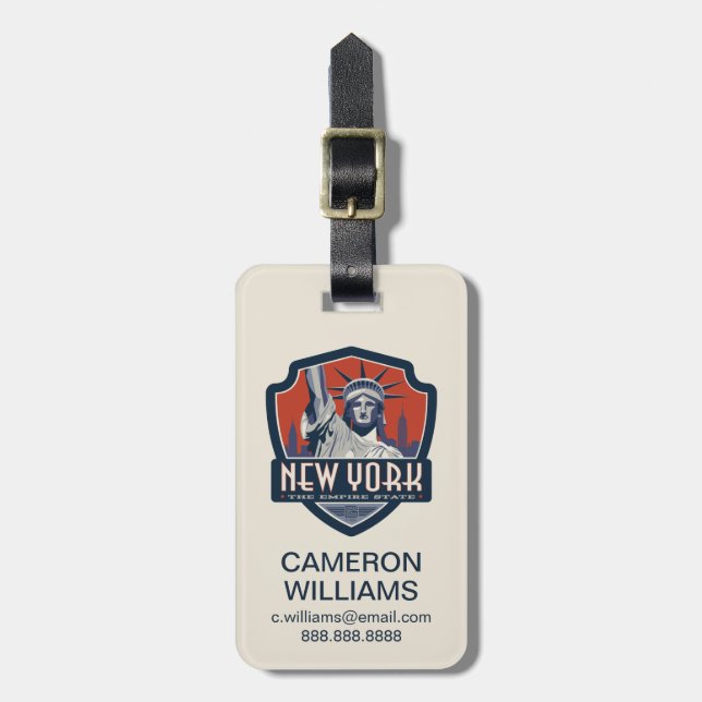 Étiquette À Bagage Fierté | New York d'état (Devant Vertical)