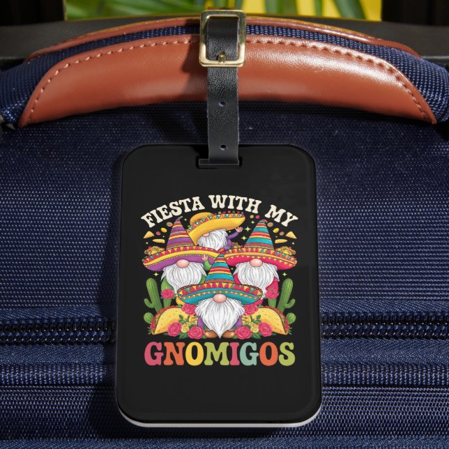 Étiquette À Bagage Fiesta Avec Mes Gnomigos Gnome Cinco De Mayo (Insitu Rectoal 2)