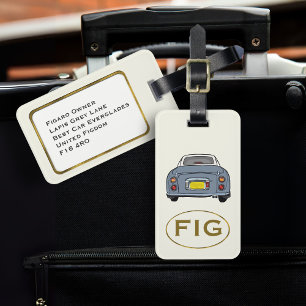 Étiquette À Bagage Figarations Monogramme Lapis Figaro Voiture Balise