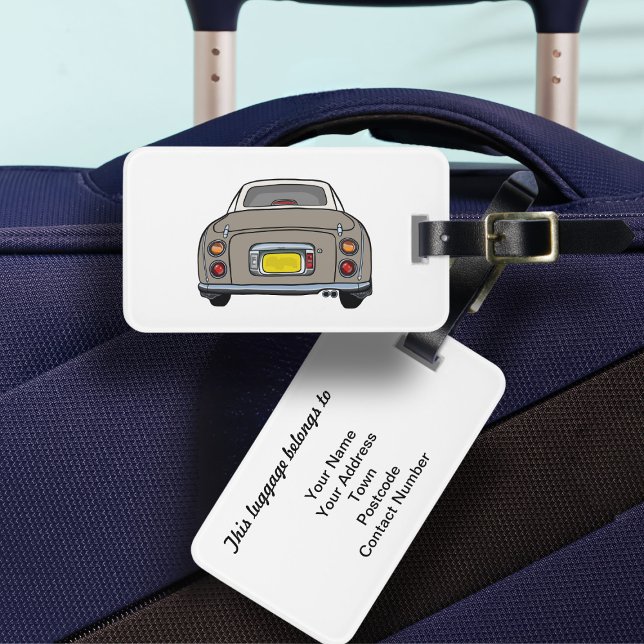 Étiquette À Bagage Figarations Topaz Mist Figaro Voiture Balise (Fun topaz figgy luggage tag for your road trip adventures. Just add your address details)