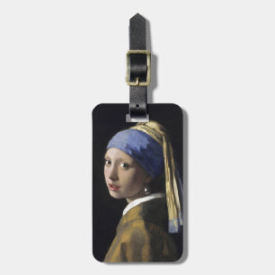 Étiquette À Bagage Fille avec une boucle d'oreille de perle par