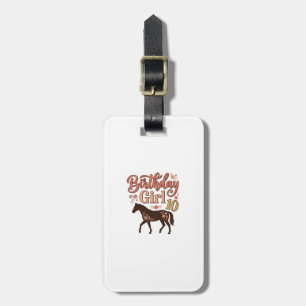 Étiquette À Bagage Fille d'anniversaire 10 Cheval Floral Design Vecto
