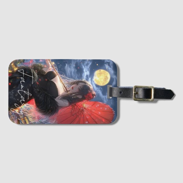 Étiquette À Bagage Fille de fantasy esthétique / sombre (Devant Horizontal)