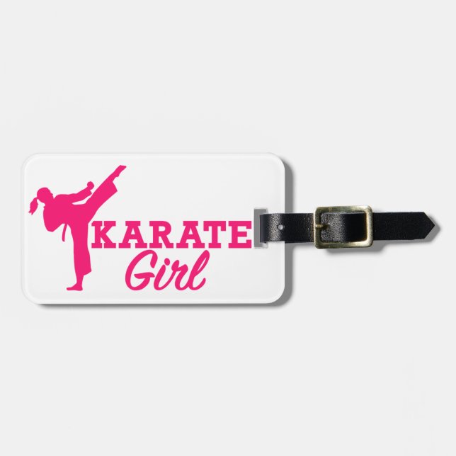 Étiquette À Bagage Fille de karaté (Devant horizontal)