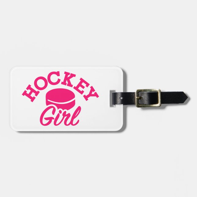 Étiquette À Bagage Fille d'hockey (Devant horizontal)