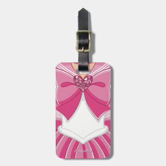 Étiquette À Bagage Fille Magique Rose