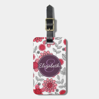 Étiquette À Bagage Fille moderne Floral Personnalisé