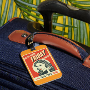Étiquette À Bagage Fille pin-up Pop Art de la Black Friday Rétro
