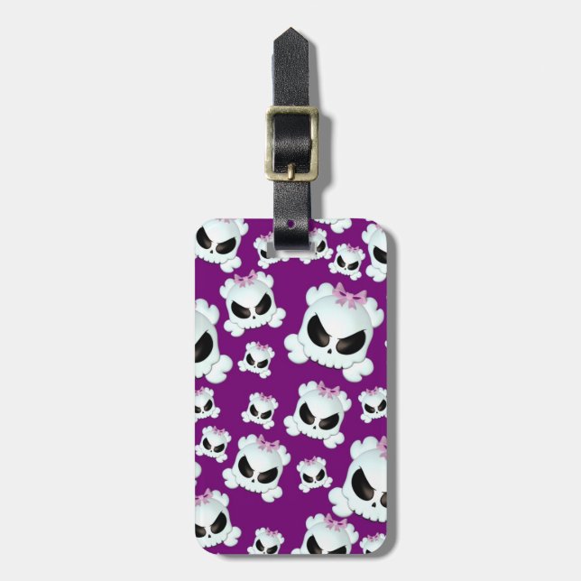 Étiquette À Bagage Fille Skullz (Devant Vertical)