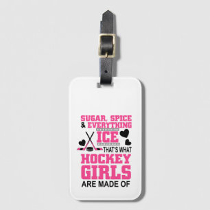 Étiquette À Bagage filles de hockey sur glace à sucre et à épices