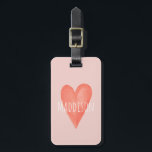 Étiquette À Bagage Filles mignonne rose Aquarelle Coeur Enfants<br><div class="desc">Cette étiquette à bagages pour enfants mignonne et girly présente une adorable illustration de coeur rose. Ce joli design dispose également d'un endroit où vous pouvez ajouter le nom et les coordonnées de votre fille. Le design moderne parfait pour le premier voyage d'un enfant! Consultez notre collection pour connaître le...</div>