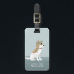 Étiquette À Bagage Filles mignonnes Chiot Cartoon Fleurs Enfants<br><div class="desc">Ce magnifique étiquette à bagages pour enfants présente un dessin mignon et moderne d'illustration en espagnol avec des fleurs. Le design dispose également d'un endroit où vous pouvez ajouter le nom de vos filles, et les coordonnées. Idéal pour les premiers vacances de tout enfant ou tout petit chien ! Consultez...</div>