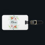 Étiquette À Bagage Filles mignonnes fleurs d'aquarelle florale Fleurs<br><div class="desc">Ce design élégant et moderne de porte-bagages fleuris dispose de fleurs d'aquarelle mignonnes,  et vous permet d'écrire votre nom de fille dans une police manuscrite. Un cadeau parfait pour votre premier voyage. Consultez notre collection pour connaître le coque de passeport correspondant.</div>