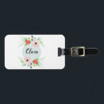 Étiquette À Bagage Filles mignonnes fleurs d'aquarelle florale Fleurs<br><div class="desc">Ce design élégant et moderne de porte-bagages fleuris dispose de fleurs d'aquarelle mignonnes,  et vous permet d'écrire votre nom de fille dans une police manuscrite. Un cadeau parfait pour votre premier voyage. Consultez notre collection pour connaître le coque de passeport correspondant.</div>