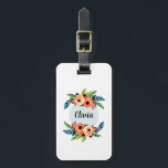 Étiquette À Bagage Filles mignonnes Florales Fleurs et nom Enfants<br><div class="desc">Ce design élégant et tendance de bagage à linge floral propose des fleurs d'aquarelle mignonnes, et vous permet d'écrire votre nom de fille dans une police manuscrite. Le cadeau botanique parfait pour le premier voyage de votre petite fille, ou comme cadeau pour un amoureux des fleurs. Consultez notre collection pour...</div>