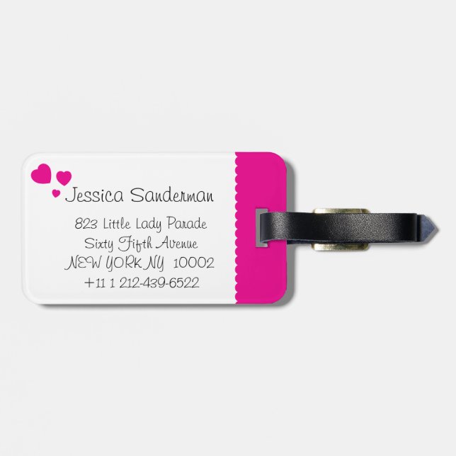 Étiquette À Bagage Filles volant le coeur coccinelle étiquette d'iden (Dos horizontal)