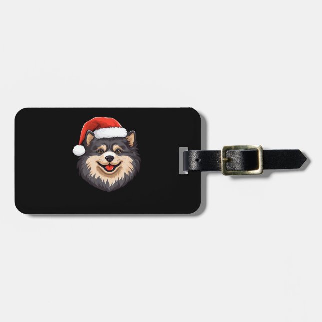 Étiquette À Bagage Finnish Lapphund Ugly Sweater Christmas Classic T- (Devant horizontal)