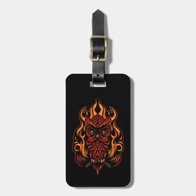 Étiquette À Bagage Fire owl (Devant Vertical)