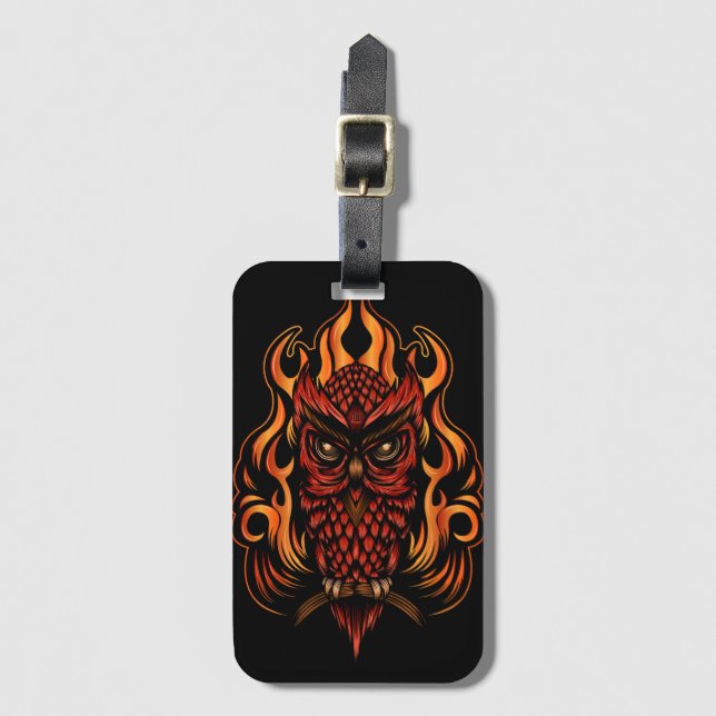 Étiquette À Bagage Fire owl (Devant Vertical)