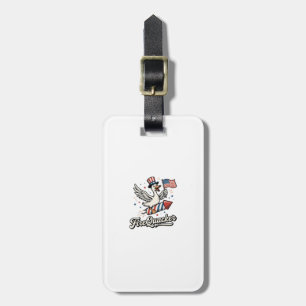 Étiquette À Bagage FireQuacker Oie Patriotique Vintage 4 Juillet Dé