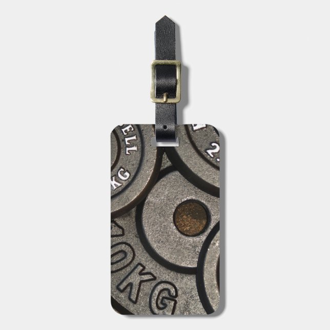 Étiquette À Bagage Fitness Black Gym Weights (Devant Vertical)