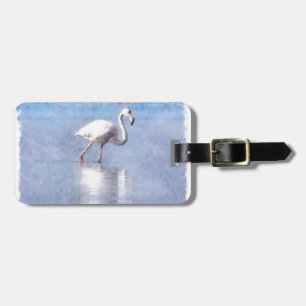 Étiquette À Bagage Flamant rose Grace Et Beauté Aquarelle