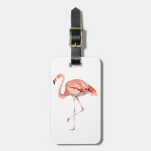 Étiquette À Bagage Flamant rose rose